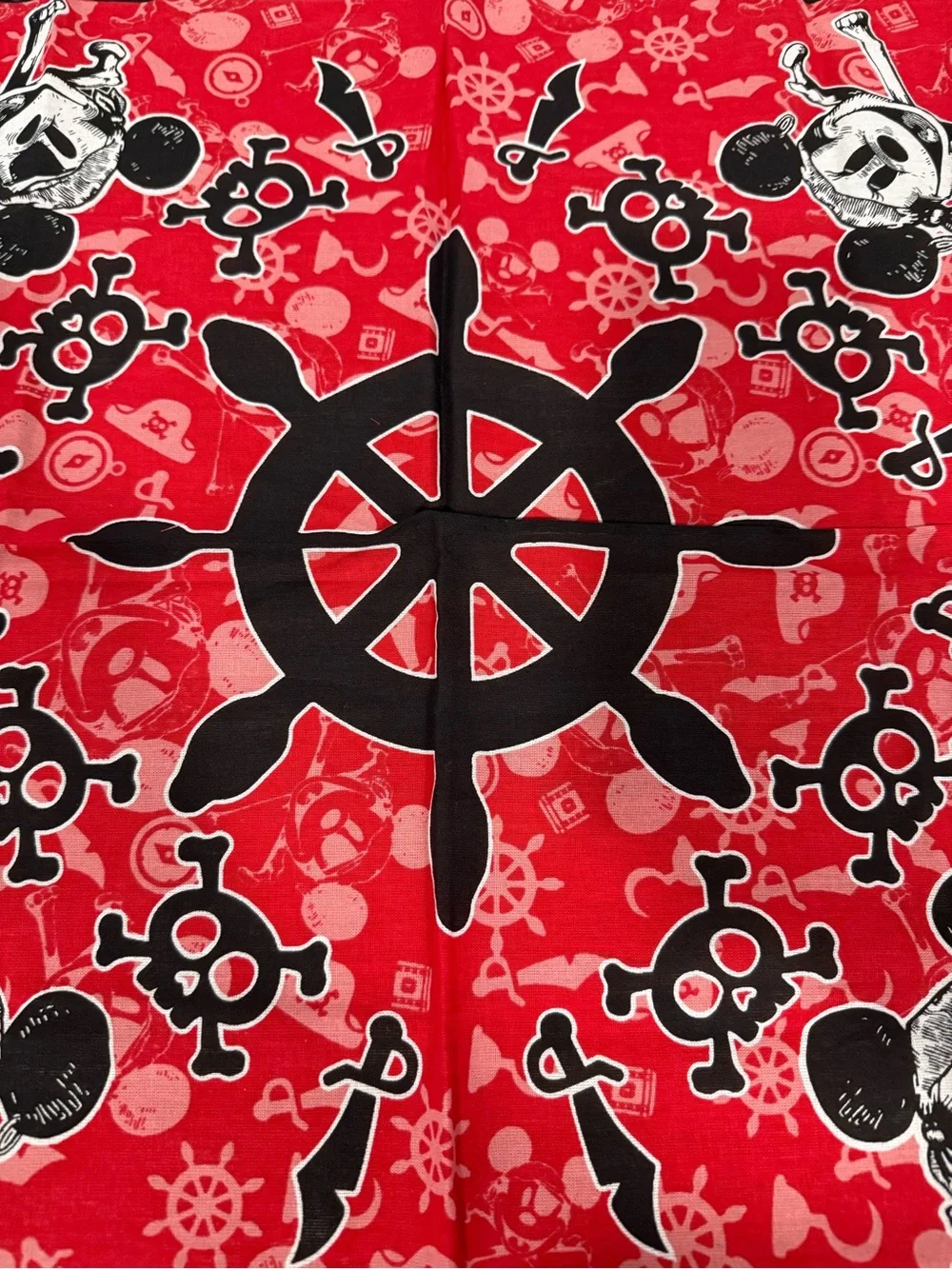 Disney Red Pirate Skull Bandana Scarf featuring Mickey-Set of 2